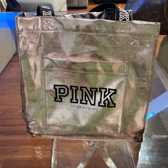 Pink Victoria Secret Silver Tote - Picture 2 of 4